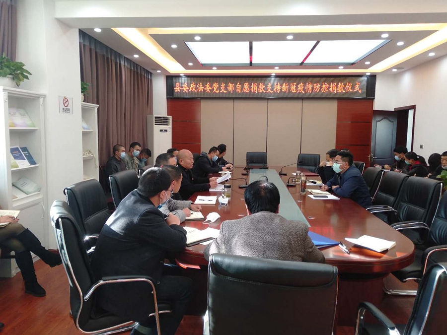 鲁甸县委政法委党支部举行支持新冠疫情防控捐款仪式