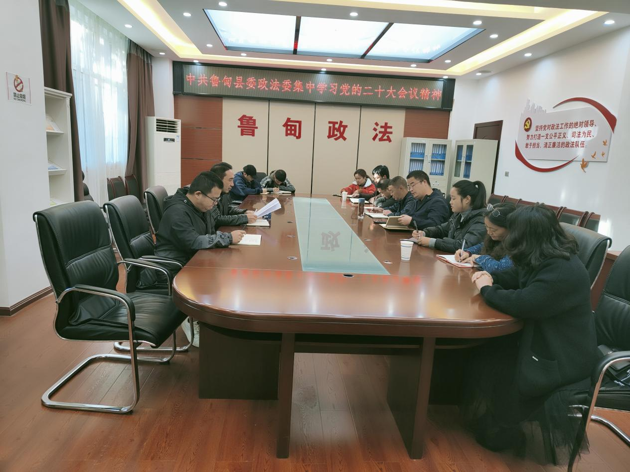 【聚焦党的二十大】中共鲁甸县委政法委集中学习传达党的二十大会议精神