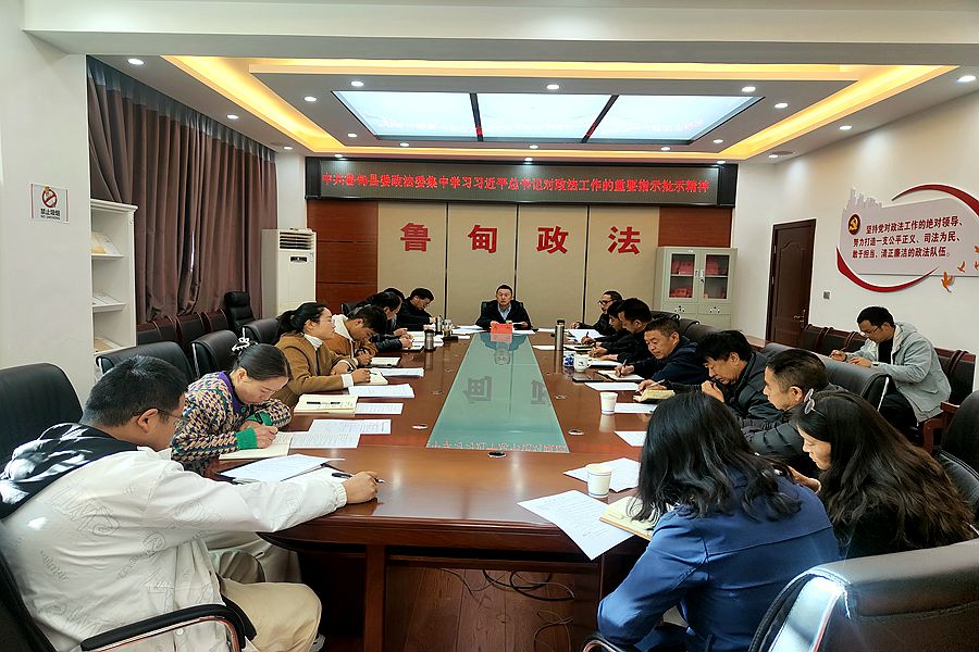 鲁甸县委政法委集中学习习近平总书记对政法工作的重要指示批示精神