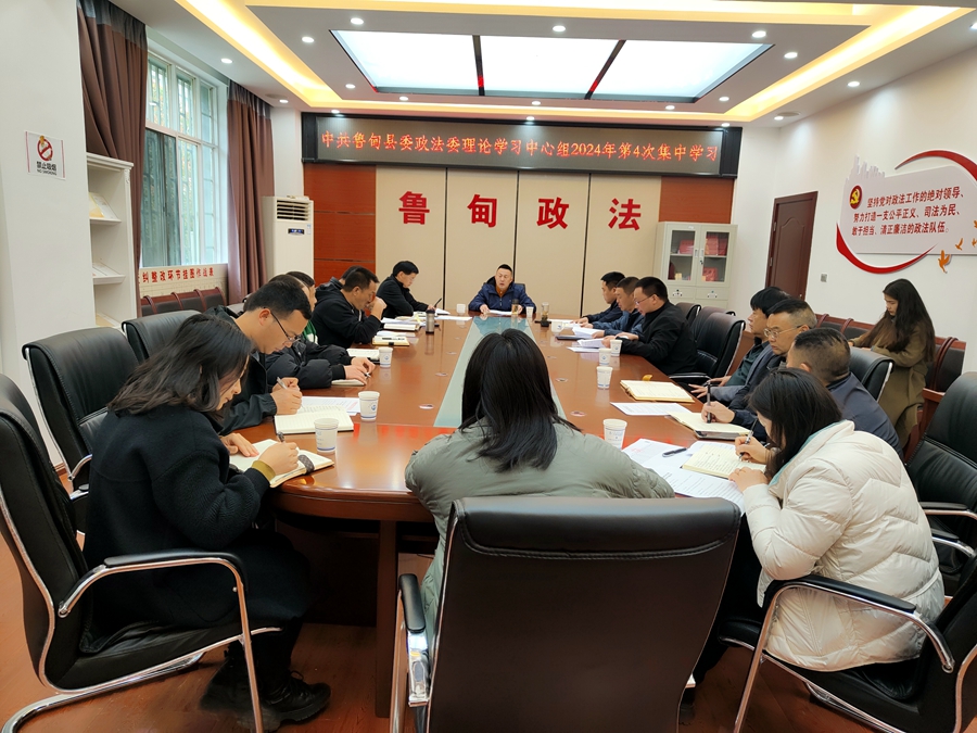 鲁甸县委政法委理论学习中心组2024年第四次集中学习